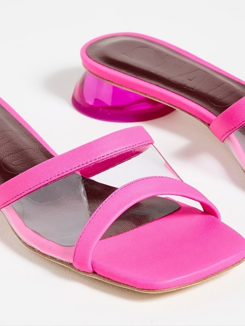 STAUD Simone Clear Mules Pink